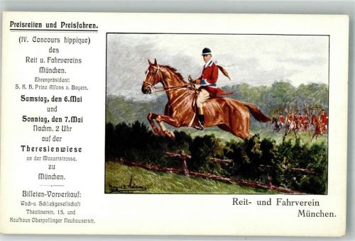 W8000 München Preisreiten und Preisfahren Fahrverein München Reiten Künstlerkarte