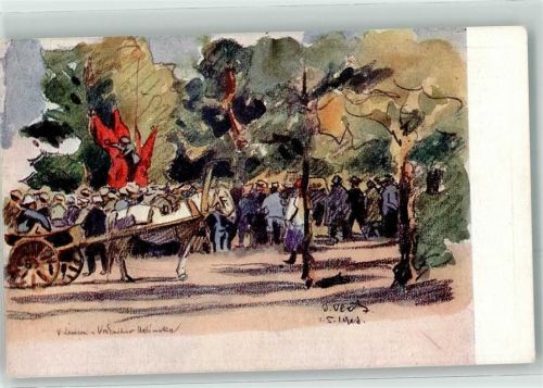 1918 Feier der Arbeiterbewegung zum 1.Mai Vlcek sign.