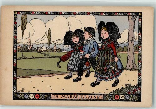 Kinder Tracht Elsass La Marseillaise Verlag Gallais Nr.11