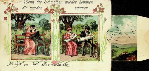 Ehe Humor starke Gebrauchsspuren Scan genau beachten Rückseite Marke ausgeschnitten