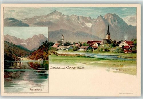 Garmisch Rissersee sign. H. Deuchert