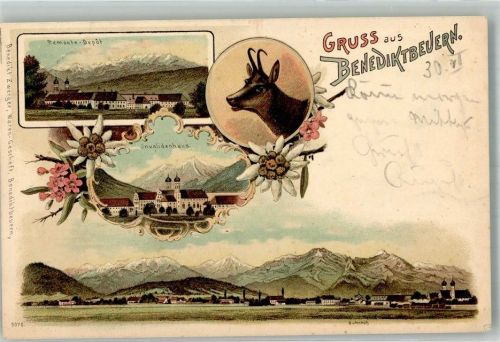 Benediktbeuern 1903 Gämse Invalidenhaus Remonte-Depot Bahnhof Edelweiss