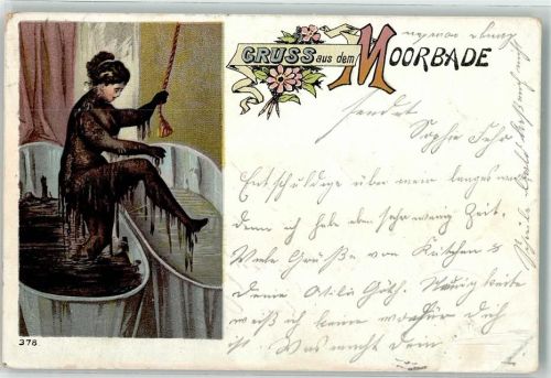 1900 Gruss aus Erotik nackte Frau
