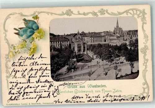 Wiesbaden 1901 Kochbrunnenplatz Neu Jahr