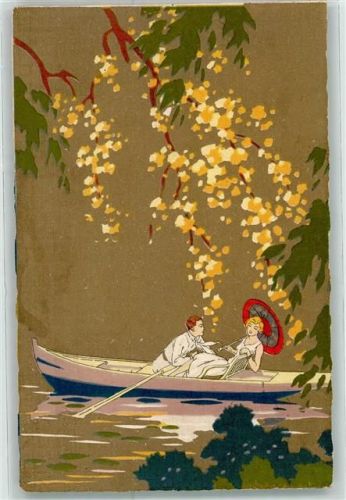 1930 sign. G. Meschini Fortuna 2288 - Liebespaar im Ruderboot AK
