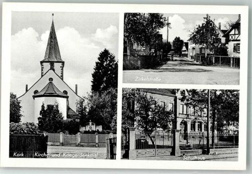 Kork Kirche Kriegerdenkmal Zirkelstraße Schulhaus