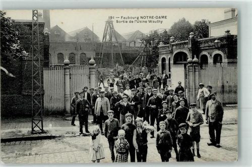 Lille Faubourg Notre Dame Sortie de l`Usine Wauthy Kinder Fabrik Feldpost Reserve Division 16/12