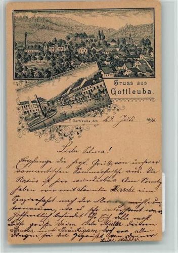 Bad Gottleuba 1896 Vorläufer Druck um 1880-89 Lithographie