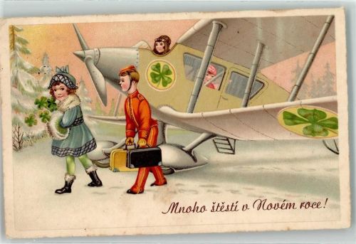 1941 Neujahr Kinder Kofferträger