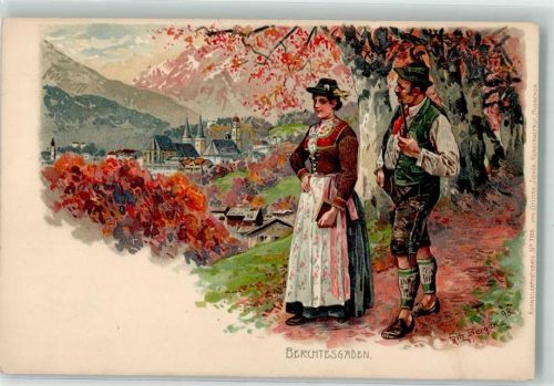 Berchtesgaden Tracht Pfeife sign. Fritz Bergen Ottmar Zieher Nr. 1105