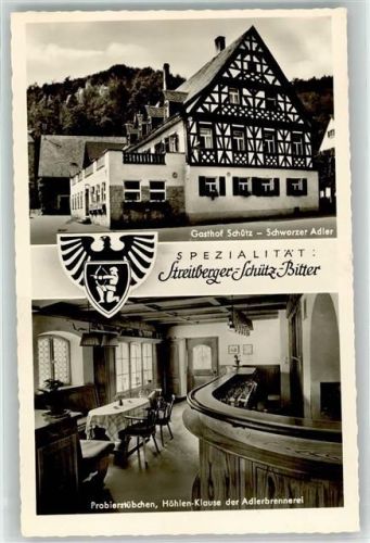 Streitberg Gasthaus Schütz Schwarzer Adler Wappen