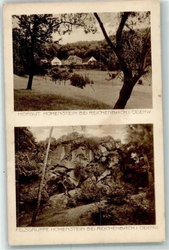 Reichenbach 1914 Hofgut Hohenstein Felsengruppe