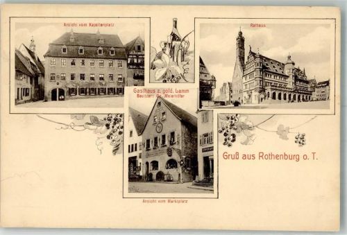 Rothenburg Blick vom Kapellenplatz Rathaus Blick vom Marktplatz