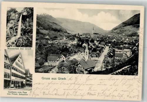 72574 W7432 Urach Bad Urach 1913 - Wasserfall Gasthaus zum Fass
