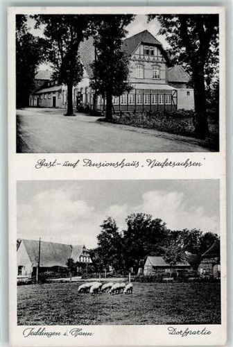 Jeddingen Gasthaus Pension Niedersachsen Dorf Schafe Uhr