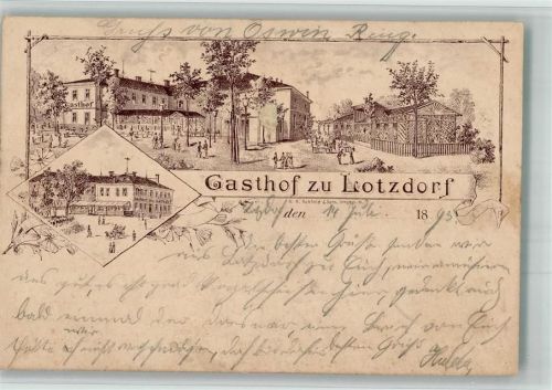 Radeberg 1895 Vorläufer Druck um 1890 Lotzdorf Gasthaus zu Lotzdorf