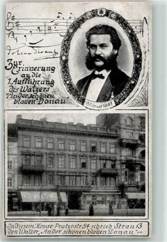 Wien Autogramm Walzer An der schönen Donau Haus Praterstr.54