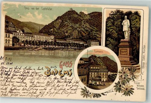 Bad Ems 1899 Kaiser Wilhelm Denkmal Kurhaus Ottmar zieher