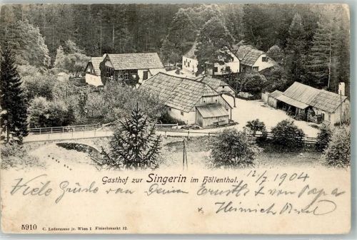 Neunkirchen 1904 Gasthaus zur Singerin im Höllental