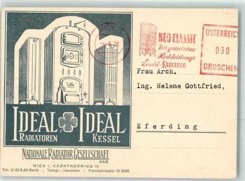 Wien Iddeal Ideal Radiatoren Kessel NAtionale Gesellschaft Kleeblatt