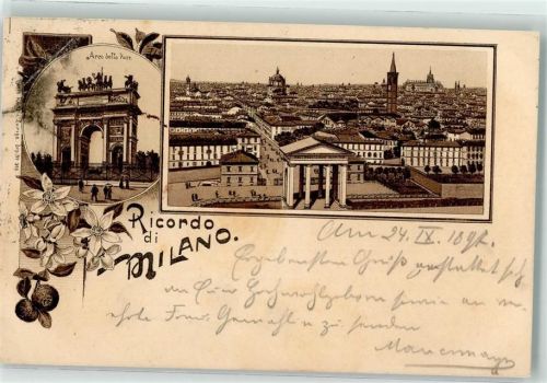 Milano 1897 Carl Künzli Zürich Dep. Nr. 396 Arco della Pace