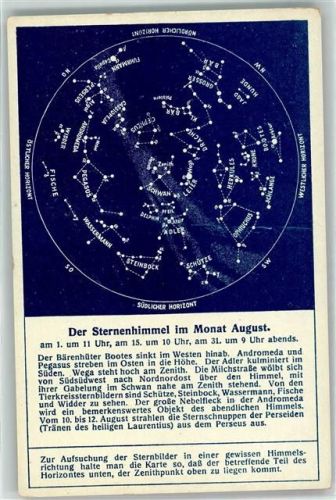 Serie Sternenhimmel in den 12 Monaten August Tafel VIII