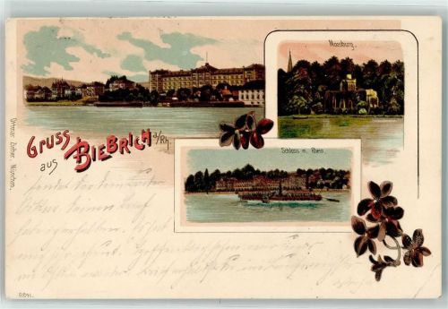 Biebrich 1902 Moosburg Schloss am Rhein Ottmar Zieher