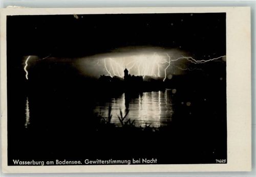 Wasserburg Gewitterstimmung bei Nacht