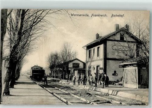 Warmeriville 1915 Bahnhof Eisenbahn