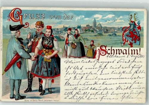1898 Gruss aus Litho Wappen Verlag Gustav Mandt