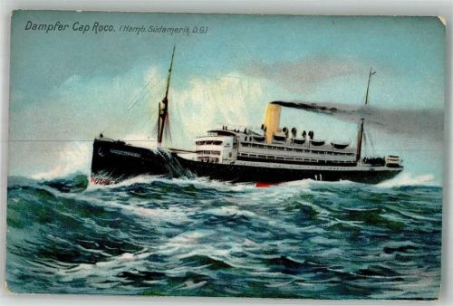 1912 Dampfer Cap Roco ( Hamburg Südamerika D.G. ) Heliocolorkarte Zieher, Ottmar