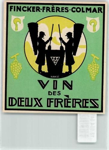 Colmar Weinetikett Vin des Deux Freres