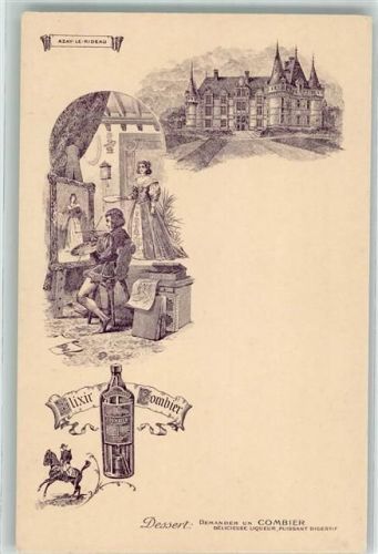 Azay-le-Rideau Maler Staffelei Werbung Elixier Combier