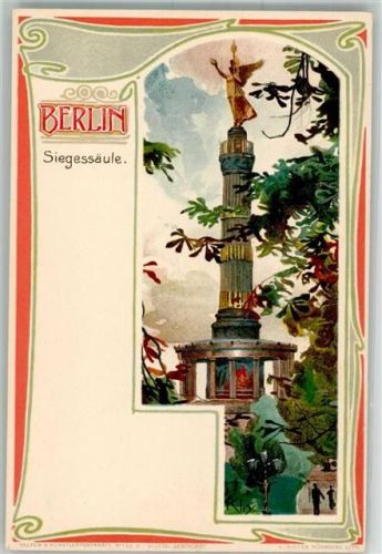 Berlin Mitte 1899 Nr. 152 Jugendstil Siegessäule sign. Kley