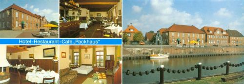 Hooksiel Hotel Gasthaus Packhaus Innen- und Aussenansicht Klappkarte