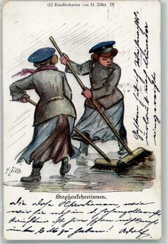 1916 Straßenkehrerinnen Verlag der Lustigen Blätter Nr. 75 Feldpost WK I Berlin