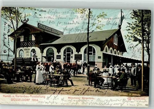 Düsseldorf 1904 Offizielle Karte Nr. 155 Pavillon Münchener Bürgerbräu Bier