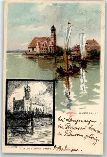 Wasserburg 1898 sign. Biese C. Schloss Montfort