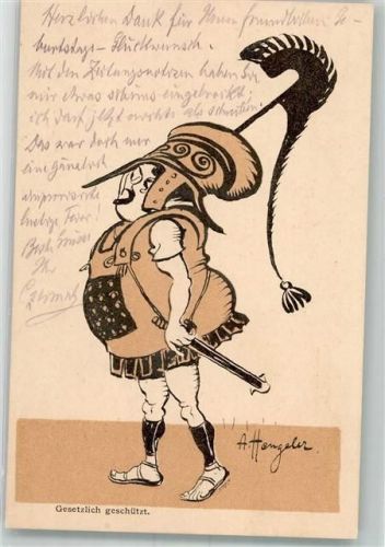 Stempel Februar 1898 Arkadien 15 Eule Karikatur Hengeler, A. 1900