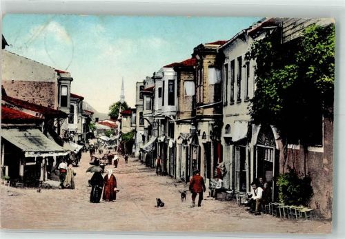 Konstantinopel 1914 Straße Scutari Geschäft Tracht