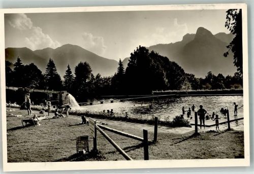 Oberammergau Schwimmbad Foto AK