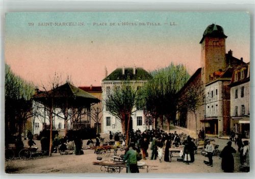 Saint-Marcel Marktszene Rathaus