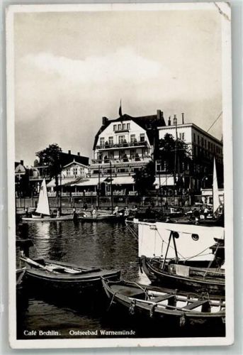 Warnemünde 1942 Feldpost WK II Cafe Bechlin