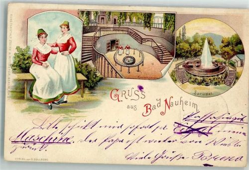 Bad Nauheim 1898 Tracht Kurbrunnen