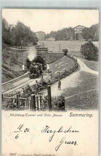 Semmering-Kurort 1903 Eisenbahn Dampflokomotive Wolfsberg-Tunnel
