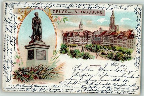 Strasbourg 1902 Denkmal Kleber Kleberplatz