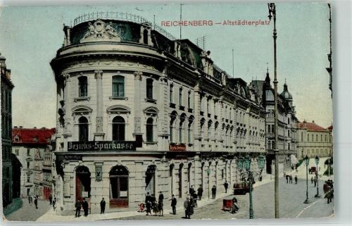 Liberec 1907 Altstädterplatz Bezirks Sparkasse