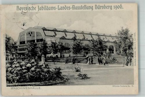 Nürnberg 1906 Maschinenhalle offiz. Kartze Nr. 15
