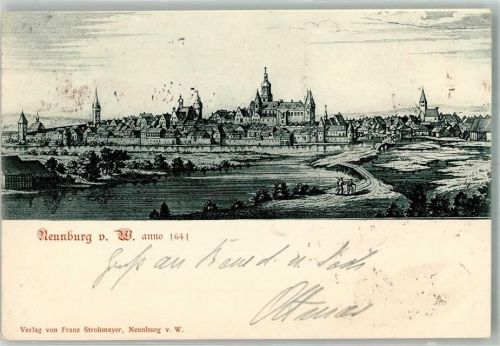 Neunburg 1899 Stich auf AK um 1641 Adelskorrespondenz