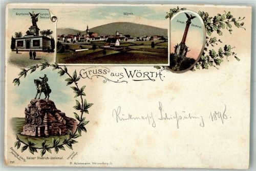 Woerth 1896 Denkmal Kaiser Friedrich Bayrisches Landes-Denkmal Kriegerdenkmal